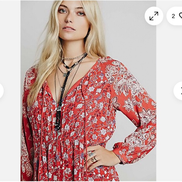 Free People Blood Orange Combo Dress NWT - Picture 3 of 12